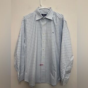 Vineyard Vines Blue and White Plaid Shirt